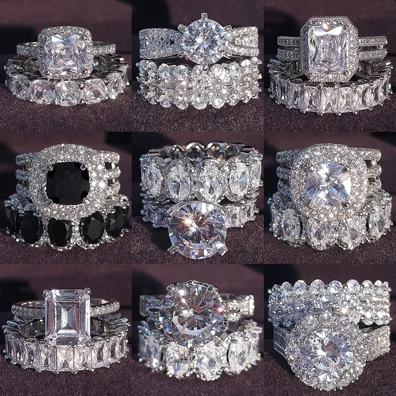 Silver rings Silver ring Wedding rings Engagement Wedding Ring Set for Women Couples