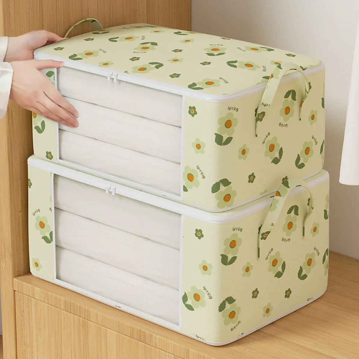 Quilt Storage Bag Waterproof and Moisture-proof Large Capacity Visible Clothing Storage Bag Pillow Quilt Home Organizer storage bag clothes storage bag quilt storage bag