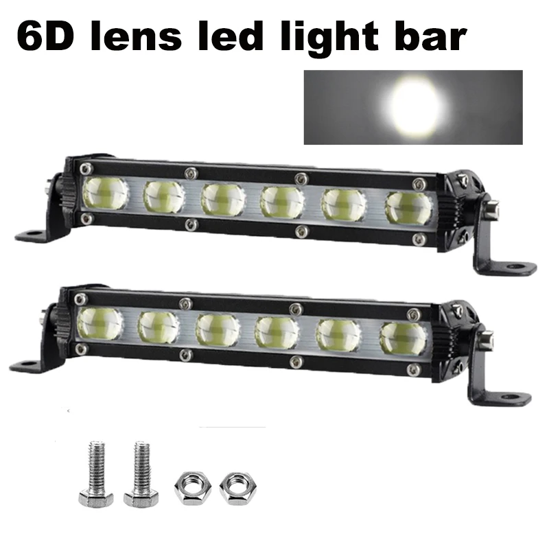 

7 Inch 6D Lens Led Work Bar Light 4x4 Offroad Motorcycle Flood Spot Beams Driving Fog Lamp for Jeep ATV SUV 4WD Tractor Trucks
