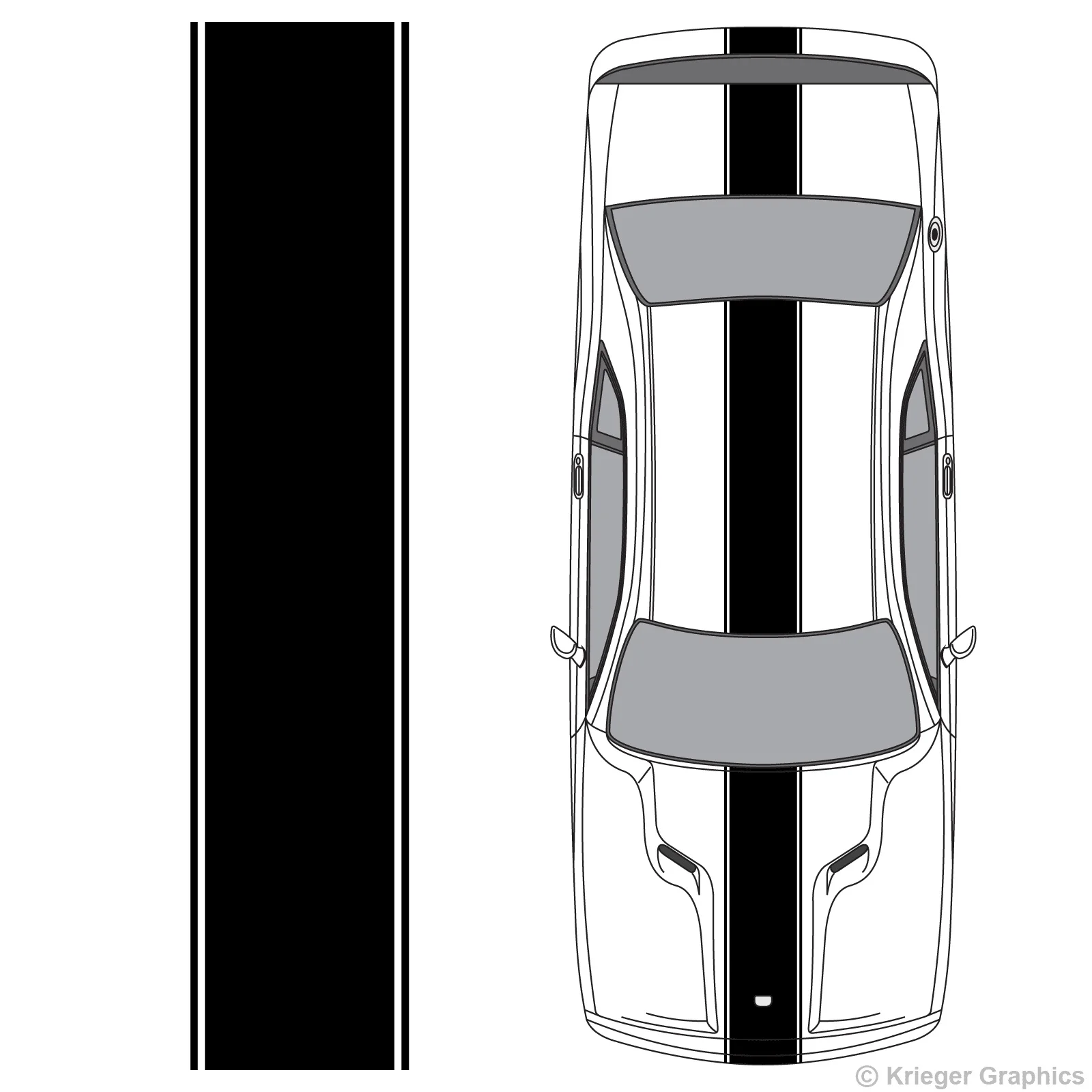 

For Dodge Challenger Center Racing Stripe Vinyl Decal Kit Car styling