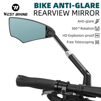 WEST BIKING Bike manubrio specchio ciclismo specchietto retrovisore girevole a 360 gradi manubrio retrovisore per bicicletta specchio sinistro destro
