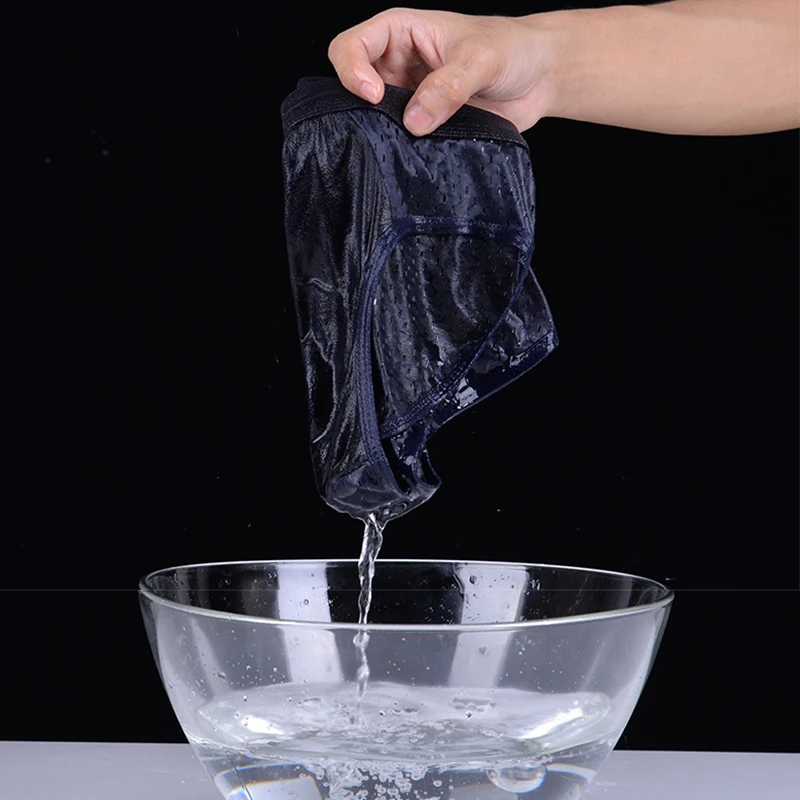 Men Underwear Men Underwear Male Thin Breathable Triangle Panties for Men's Ice Silk Briefs Mesh Sexy Square Corner Pants for men's Shorts