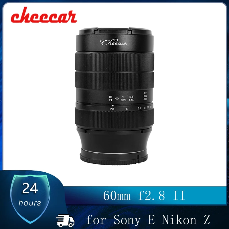 

Cheecar 60mm f2.8 II Full Frame Magnification Macro Manual Lens for Sony E Nikon Z Fuji X Canon EOS M Canon RF M4/3 L Camera