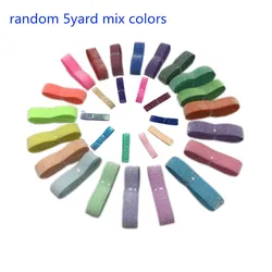 Frosted Glitter Elastic Ribbon - 5 Yards, 16mm, 33 Vibrant Colors - 5 Yards elastic (Random  5yard)