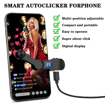 Auto Screen Clicker For Smart Phone Apps Video Live Streaming Gadgets USB Simulators Smartphone Game Screen Touch Tripods Tapper 2
