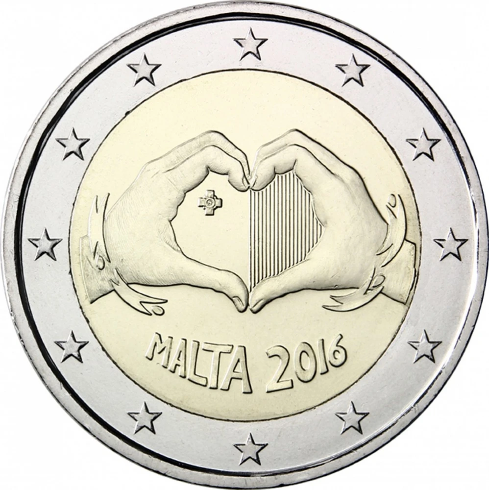 Malta 2016 Moneta Commemorativa Love 2 Euro Unc Nuovo Di Zecca