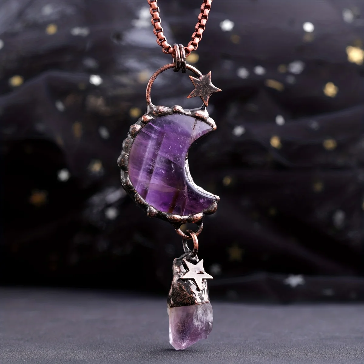 YEEVAA 1pc Vintage Crystal Leaf Moonlight Pendant, Meditation Necklace, DIY Jewelry Necklace Healing Treating Quartz Jewelry