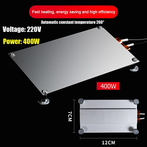 200/300/400W PTC Heating Plate Chip BGA Soldering Ball Split Aluminum LED Remover Welding Station Demolition Board Tool 220/110V hot air rework station Welding Equipment