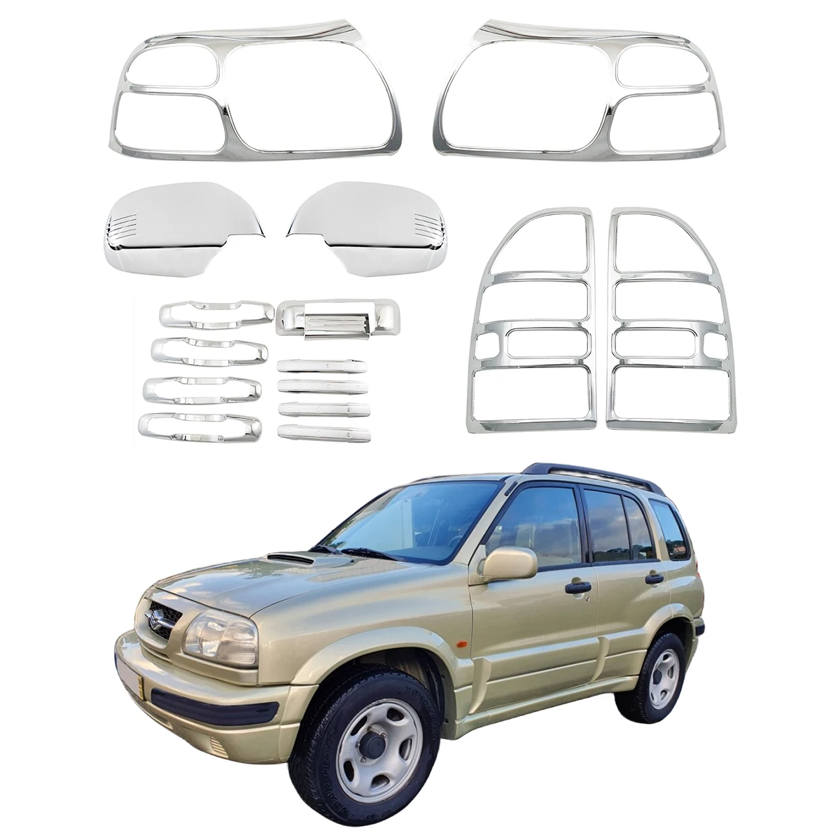 car-modification-exterior-decoration-accessories-trim-chrome-cover-kit