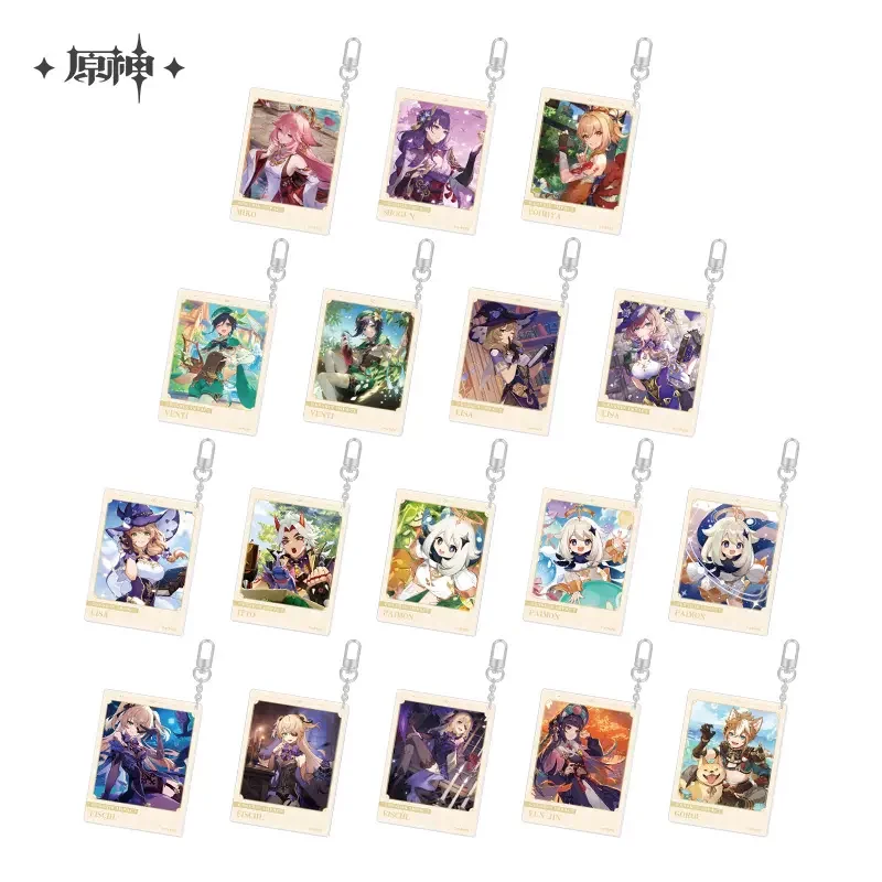 

Sunsyea Genshin Impact официальный Merch miHoYo оригинальная акриловая цепочка для ключей из серии «День рождения» Xiao балук Raiden Shogun