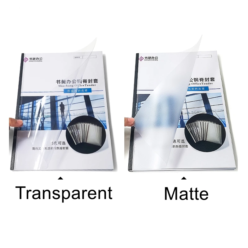 5PCS/LOT ReadStar A4 1-32mm(1-315sheets) Steel Spine Thermal Binding Covers Steel Ridge Transparent Matte Book Binding Covers