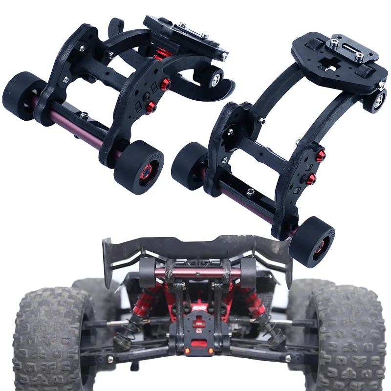 Vue d'ensemble du jeu de roues de tête pour Arrma KRATON 6S V6 EXB Notorious, idéal pour les passionnés de RC.