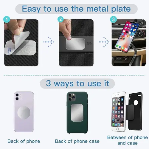 Metal Plate Magnet Mobile Stand Universal Replacement Metal Plate Kit With Adhesive For Xiaomi Magnetic Car Mount Phone Holder - Image 5