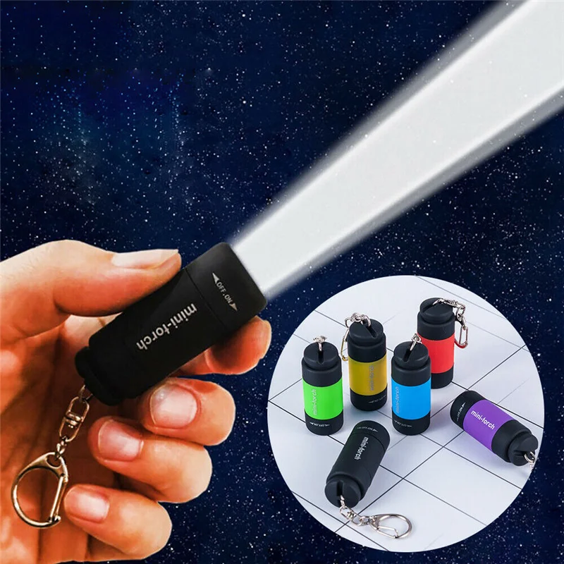 Lampe De Poche LED Mini USB Rechargeable - Porte-clés - Étanche Pour Camping
