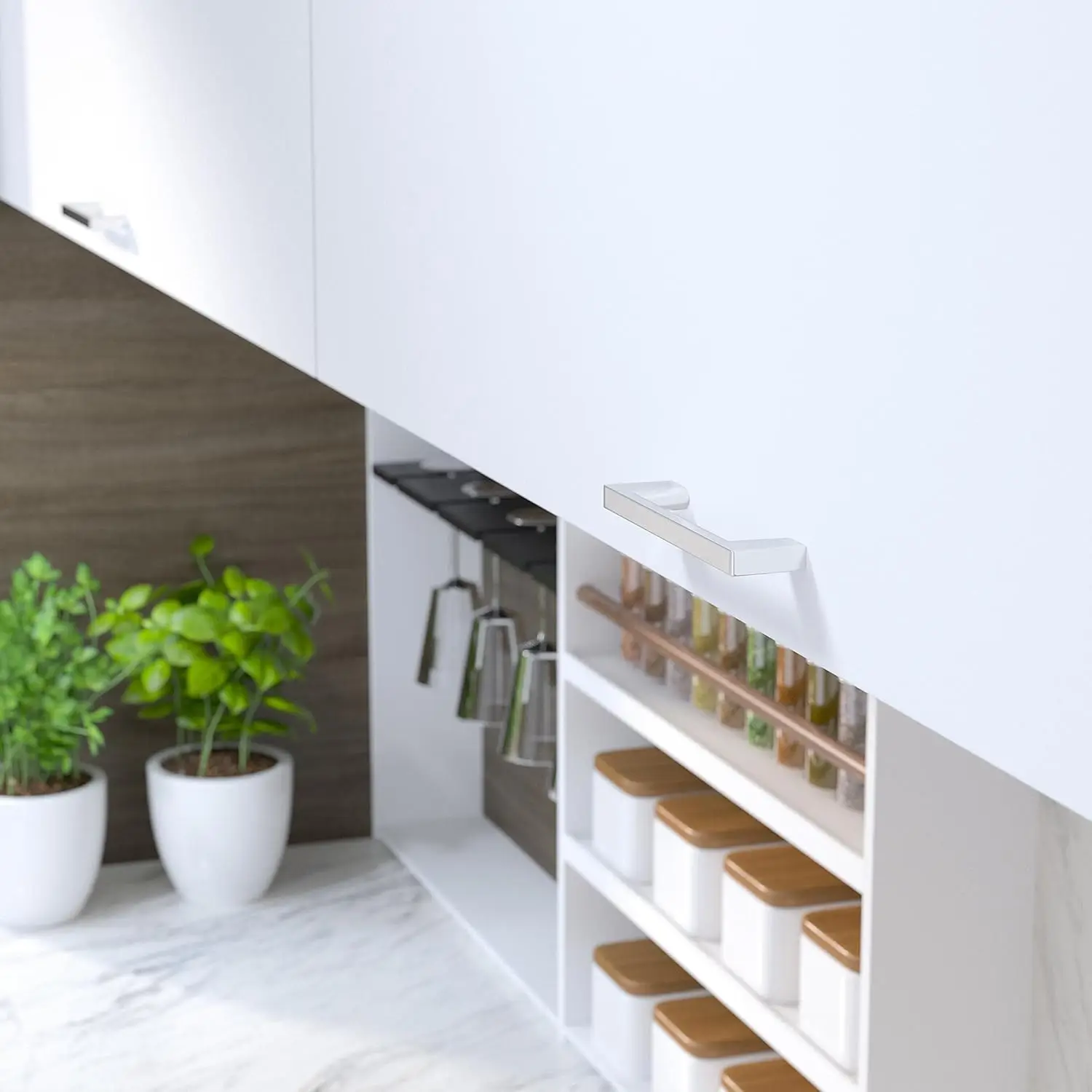 Collection 3 3/4-inch (96 mm) Center-to-Center Champagne Bronze Modern Rectangular Cabinet and Drawer Pull Handle