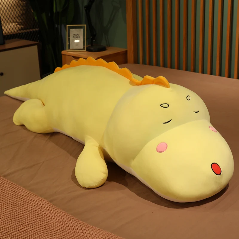 thumbnail image 1 of Peluche de cocodrilo de dinosaurio de tamaño gigante, muñeco de Animal esponjoso, almohada para dormir para novia, regalo de cumpleaños, 80-150cm, 1 of 5