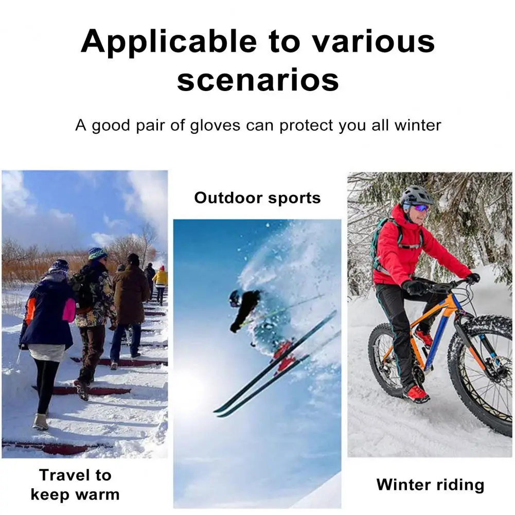 

Waterproof Ski Gloves Winter Cycling Gloves with Water-resistant Plush Lining Windproof Thermal Design Stay Warm Connected