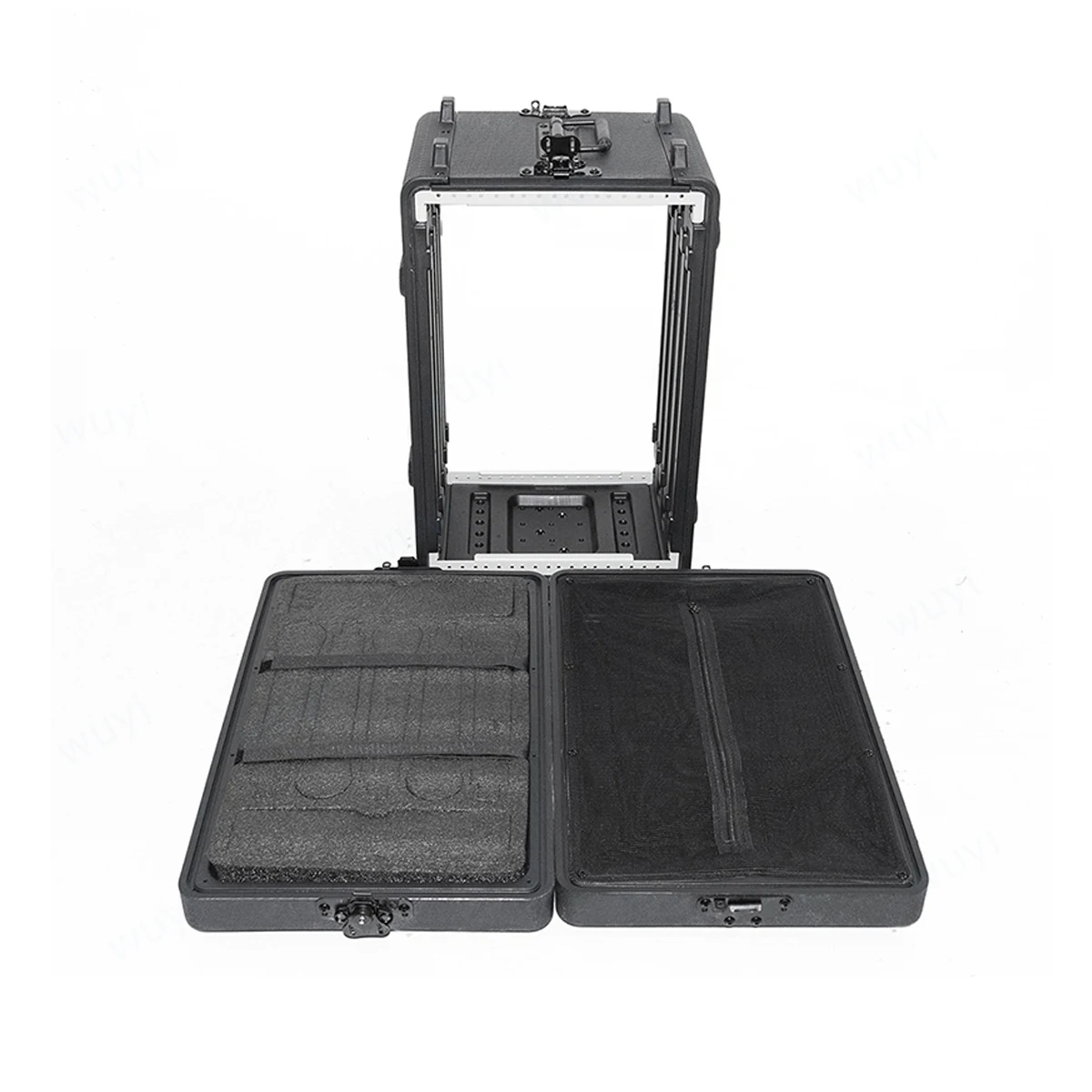 Main Body 390mm Deep Microphone Receiver 2U3U4U6U PE Cabinet Aluminum Fly Case Air Box Amplifier Mic Flightcase Shockproof Box 5
