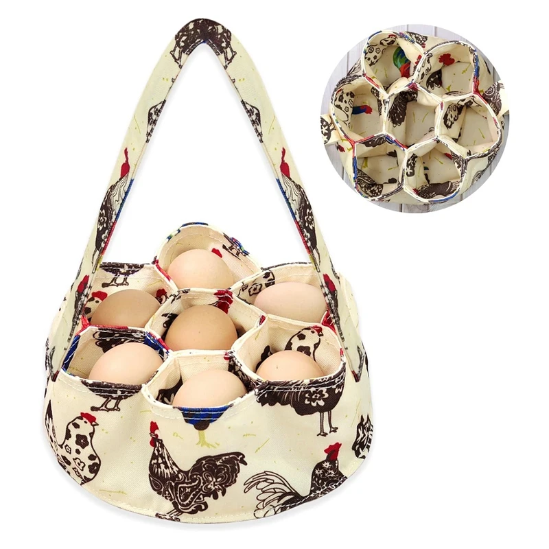 

1 Piece Eggs Collecting Basket With 7 Pouches Eggs Gathering Basket For Eggs Collecting Eggs Holder Bags Canvas Egg Bags