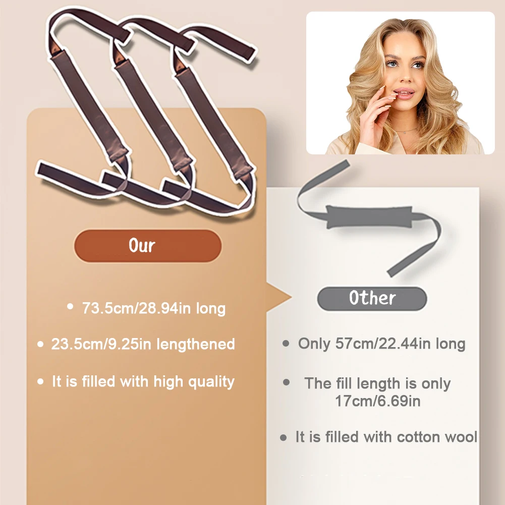 Hair Styling Tool Hair Curling Tools 3X Heatless Hair Curler Lazy Hair Rollers No Heat Curling Rods Headband Soft Curlers Overnight Sleeping Curls Styling Tools