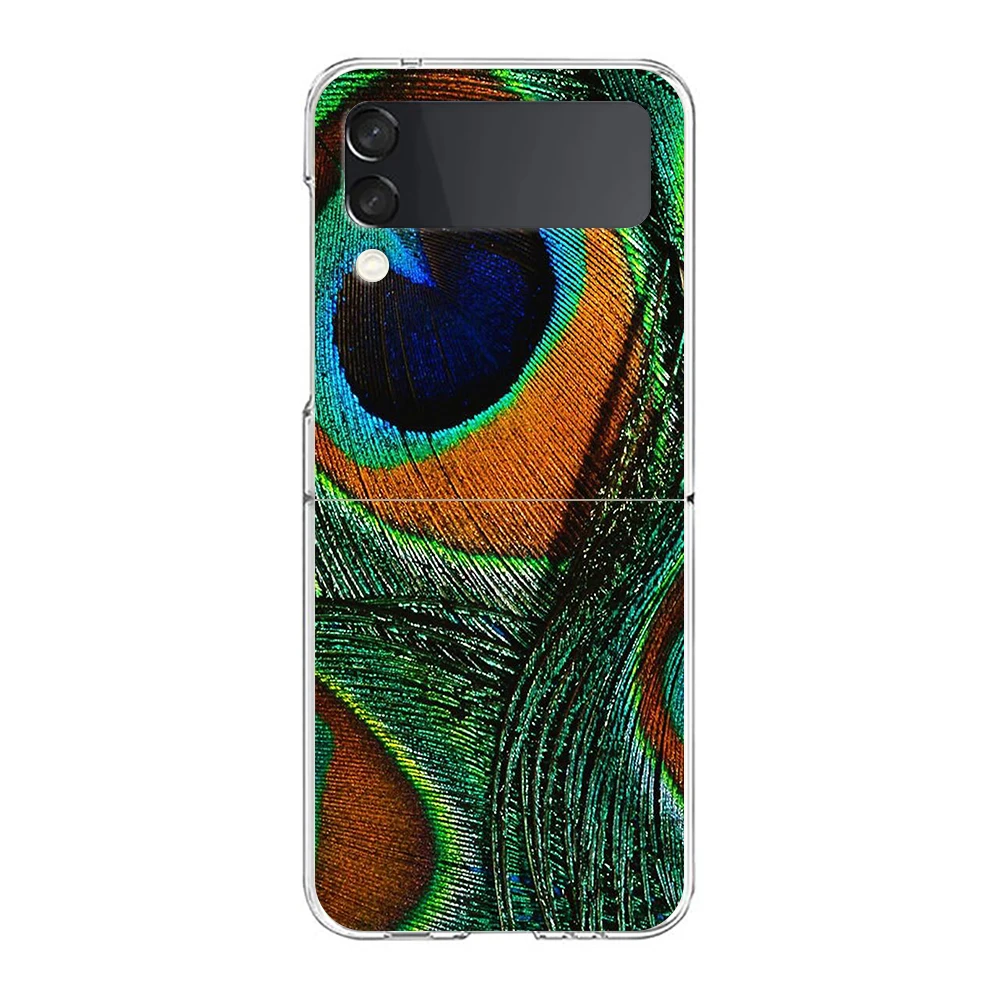 Peacock Feathers Transparent Shockproof Phone Case – Foldable Design