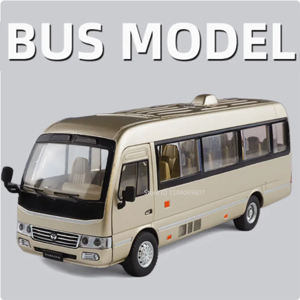 1:24 Coaster Miniature BUS Toy Model Cars Alloy Diecast Sound Light ...
