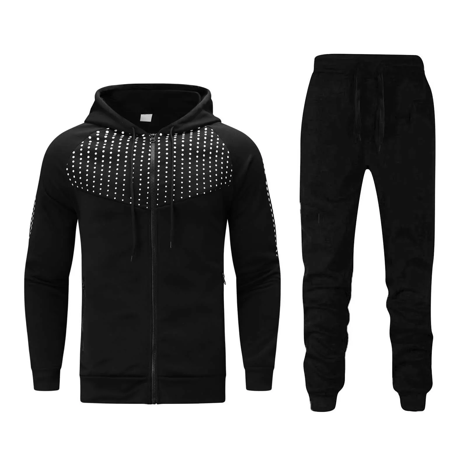 

Zipper Sweatshirt Suit Autumn Men's Clothing for Winter Man Clothes Hooded Zip-up Autumn Two Piece Set Mens Fashion Suits Pants