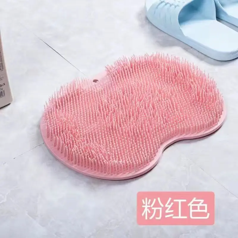 Silicone Rub Back Brush Bathroom Non-slip Wash Foot Pad Massage Shower Mat with Sucker Bath Massage Foot Exfoliating Brush Pad 5