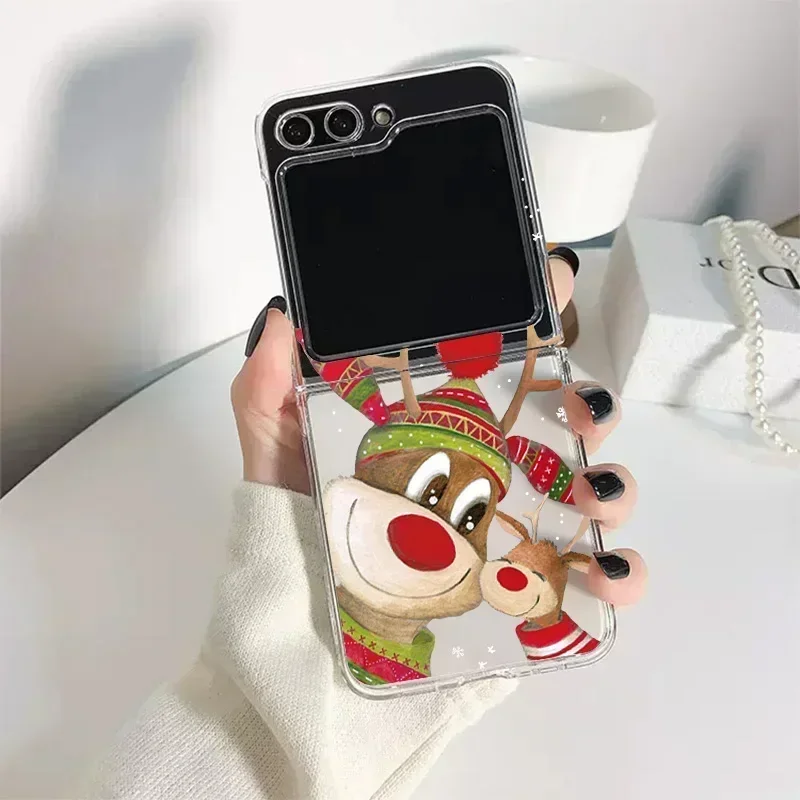 Festive Reindeer & Santa Clear Phone Case - Christmas Edition