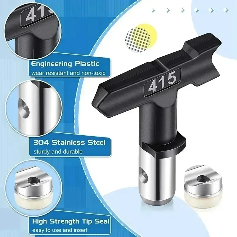 Suntool-bico de pulverizador de pintura airless, cor preta, pontas reversíveis, 1 parte, 311/ 315/413/517/519/211/625