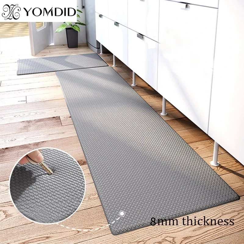 Kitchen Rugs, Non Skid Waterproof Kitchen Mats Anti-fatigue Thick Cushioned  Floor Rug( Size,color : 45x120cm-black