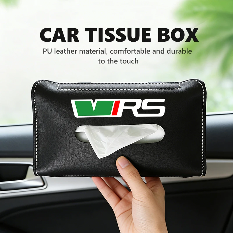 스코다 VRS 옥타비아 1 2 3 라피드 코디악 카록 파비아 카미크용 차량 햇빛 가리개 가죽 티슈 박스 수납 티슈 가방 액세서리