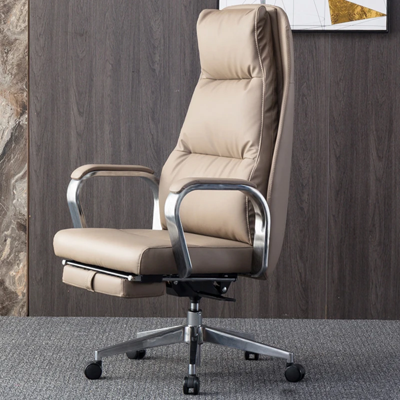 Modern Leather Office Chair Comfort Lounge Design Office Chair With Footrest Caster Wheels Free Shipping Cadeira Gamer Furniture eco design furniture