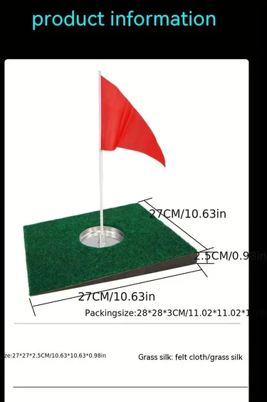 Description Picture 3 of itemGolf Putter Pad Simulation Green Mini Putter Plate Portable Putter Slope Practitioner Hole Cup Package