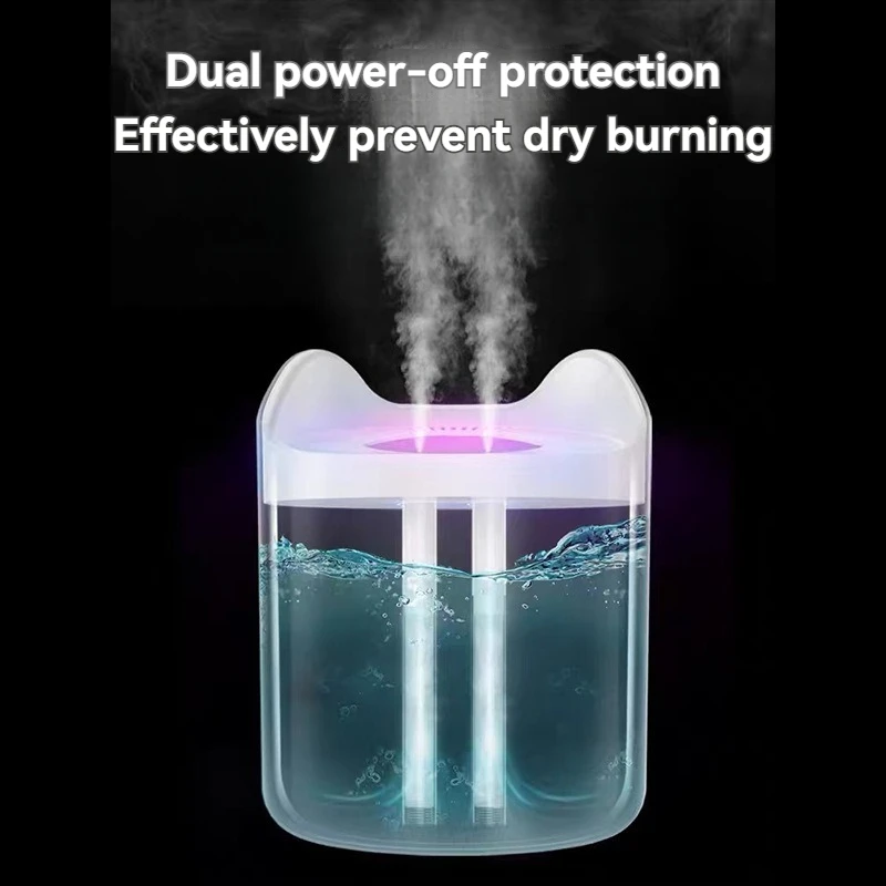 Double spray large capacity humidifier Home mini desktop fog volume humidifier Essential oil diffuser water refill air purifier 4