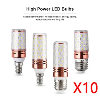 LED 램프 전구, E14 LED 촛불 전구, E27 테이블 콘 램프, LED 3W, 6W, 9W, 12W, 15W, 240V, 220V, 10 개