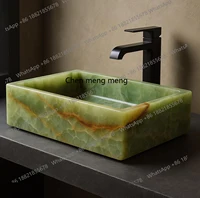 อ่างล้างหน้าหินอ่อนธรรมชาติสไตล์อิตาเลียนหรูหราแบบเรียบง่ายทันสมัย อ่างล้างหน้าแบบตั้งโต๊ะสำหรับใช้ในบ้าน 4