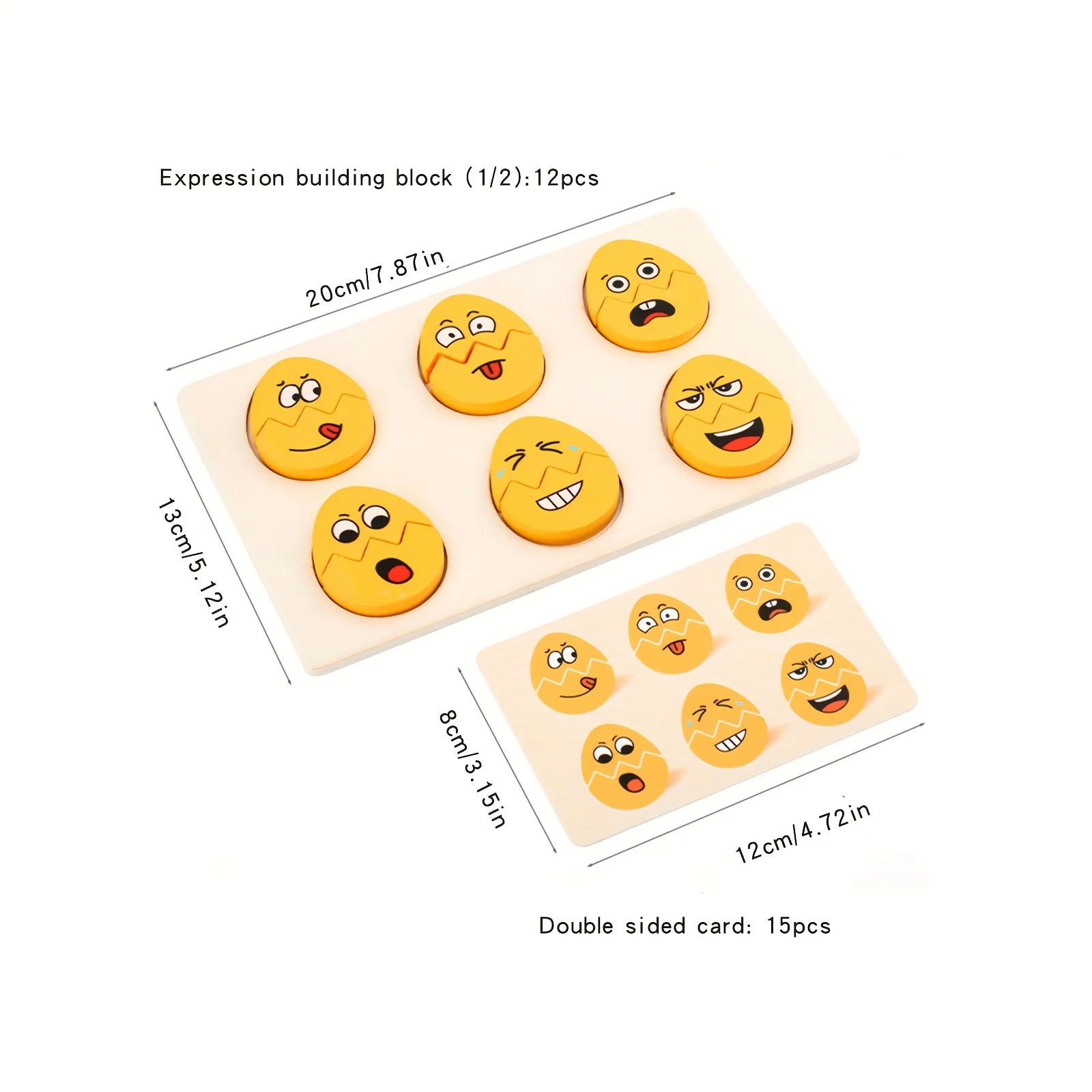 Facial Expressions Eggs Multiple Game Modes Wooden Easter Eggs Montessori Toy Emotion Puzzles Early Education for Boys Girls 6