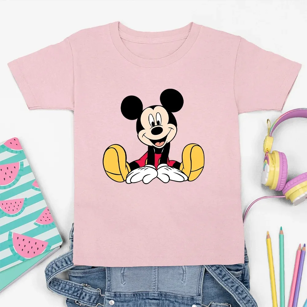 

Kids Boys T-shirts Baby Cute Mickey Mouse Tops Children Short Sleeve Streetwear 3 to 12 Years Harajuku Boy Girl T Shirts Disney