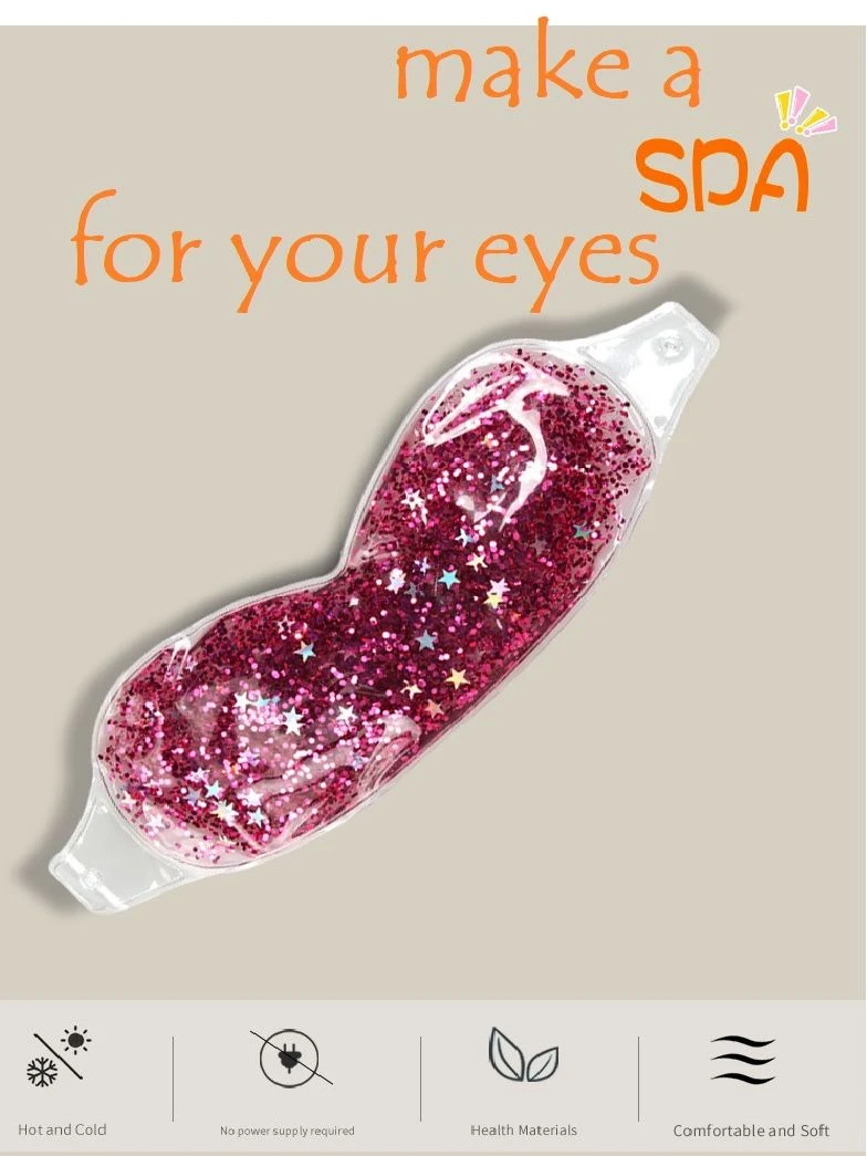 Cooling Ice Eye Mask Cold Pack Glitter Powder Hot Cold Therapy Soothing