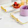 Nordic Serving Tray with Handles Cosmetic Makeup Perfume Display Jewelry Tray for Kitchen Dresser Toilet Bedroom Home 6