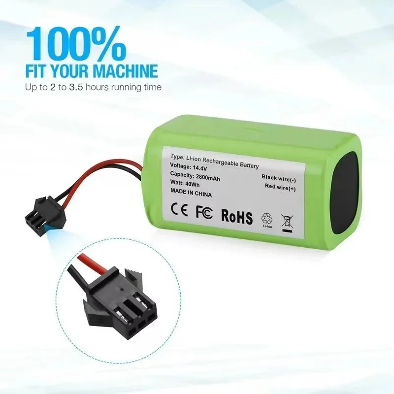 

Аккумулятор для eufy RoboVac 15C 15T 25C 30 30C 35C MAX G10 G15 G20 G30, 14,4 В, 2800 мАч