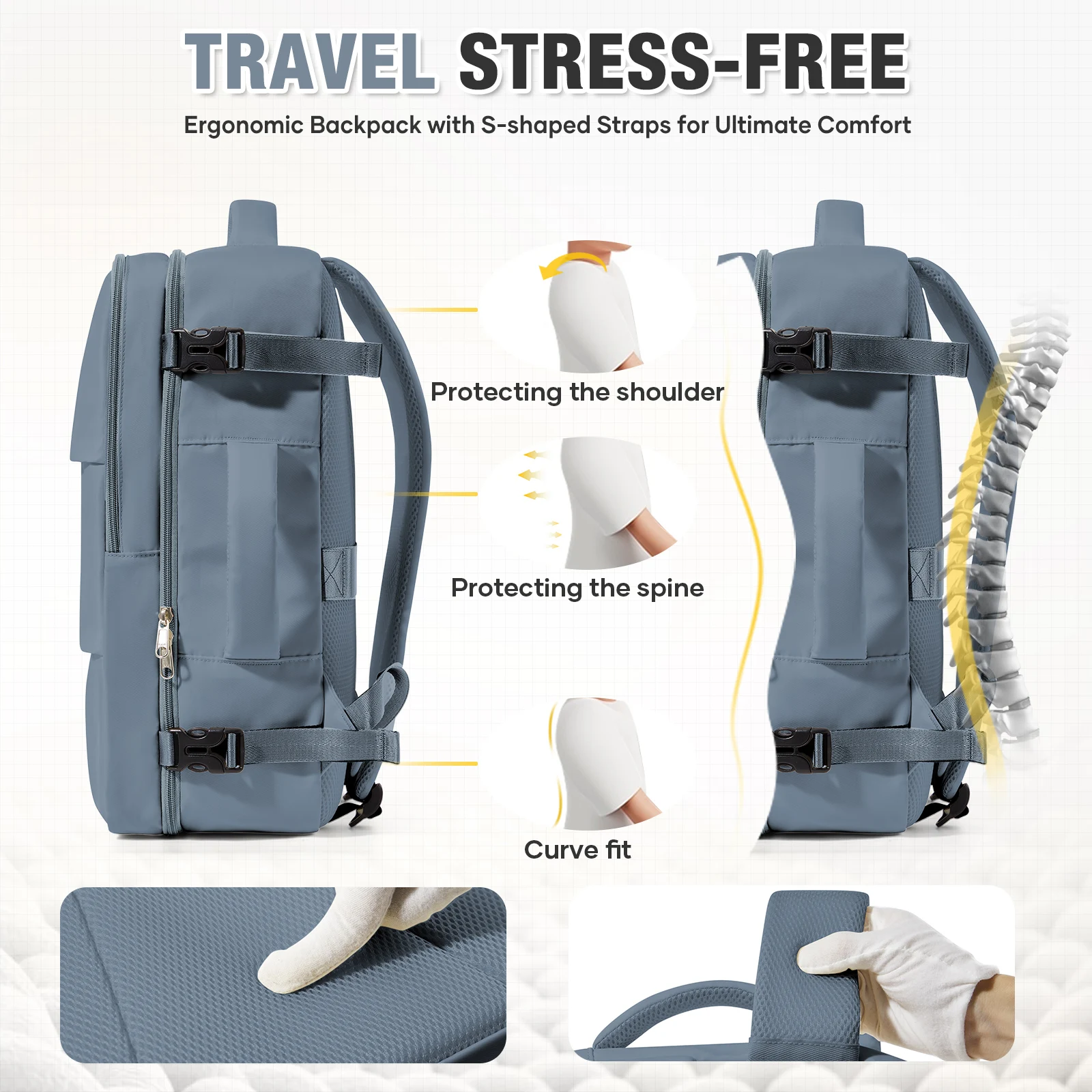 Backpack Travel Cabin Airplane 40x30x20 Men Ryanair Carry-on Luggage 40x30x20  Wizzair Backpack Travel Bags Easyjet for Laptop - 5