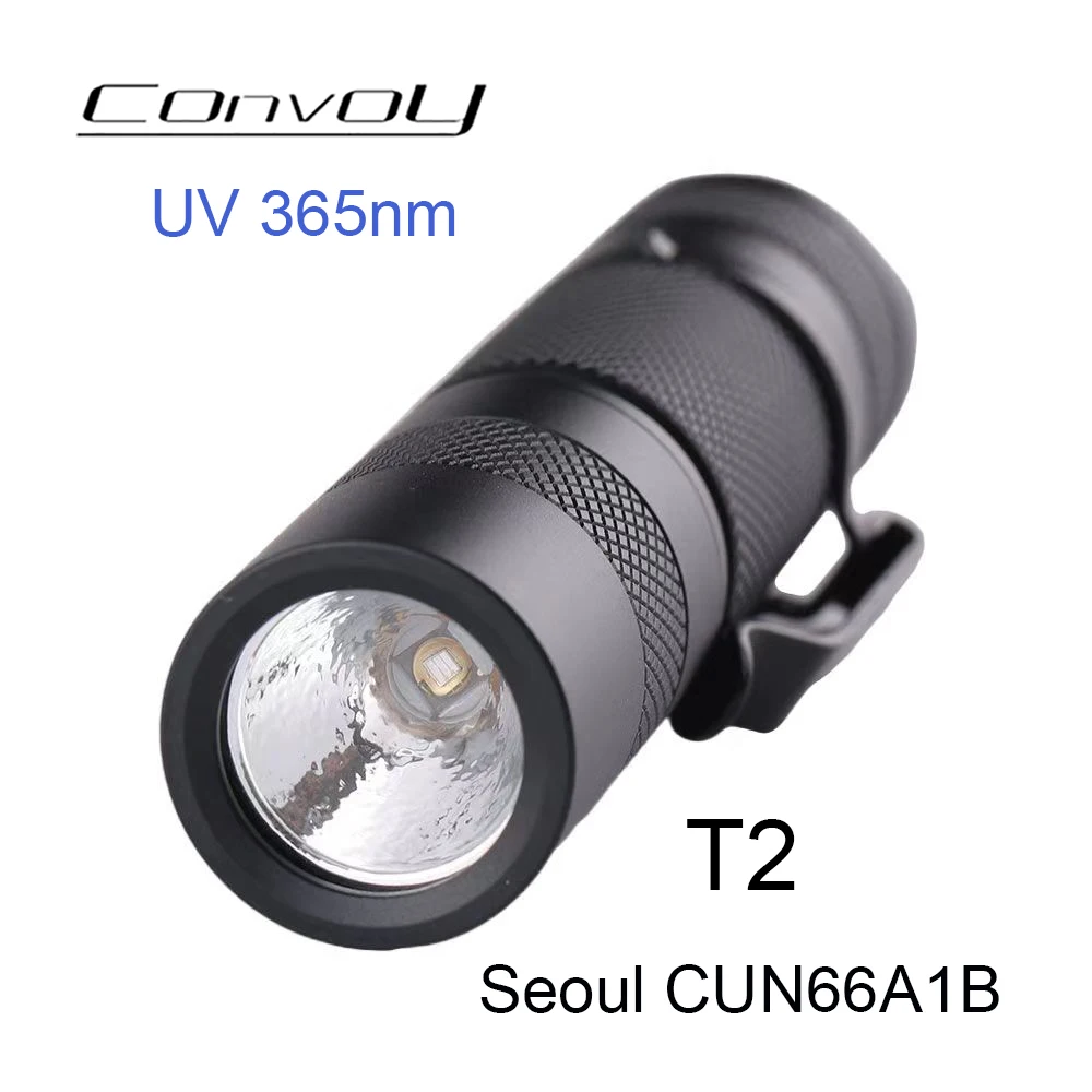 

Convoy T2 with UV 365nm ultraviolet flashligh Linterna Mini Lantern AA Flash Torch Light Fluorescent Agent Detection Light