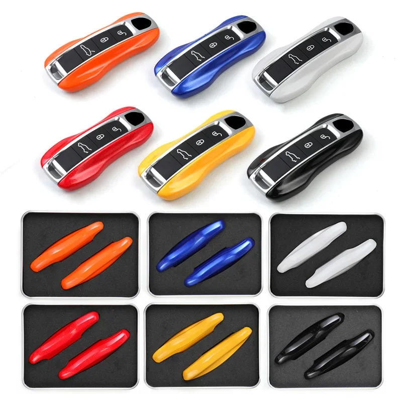 2Pcs Smart Key Shell Cover Case Per Porsche New Cayenne Panamera 911 992 Taycan Car Key Case Accessori Per Auto Custodia Protettiva