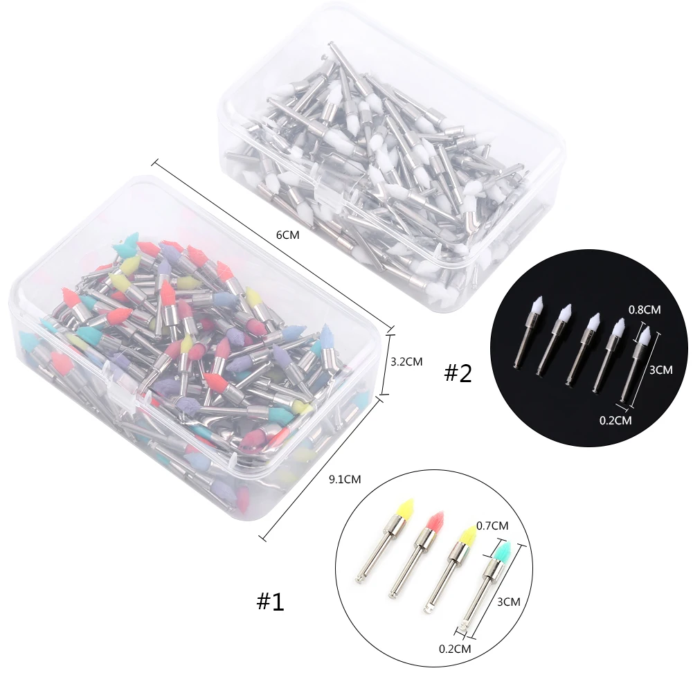 

100pcs Dental Prophy Polishing Brushes Polisher Nylon Tapered Brush