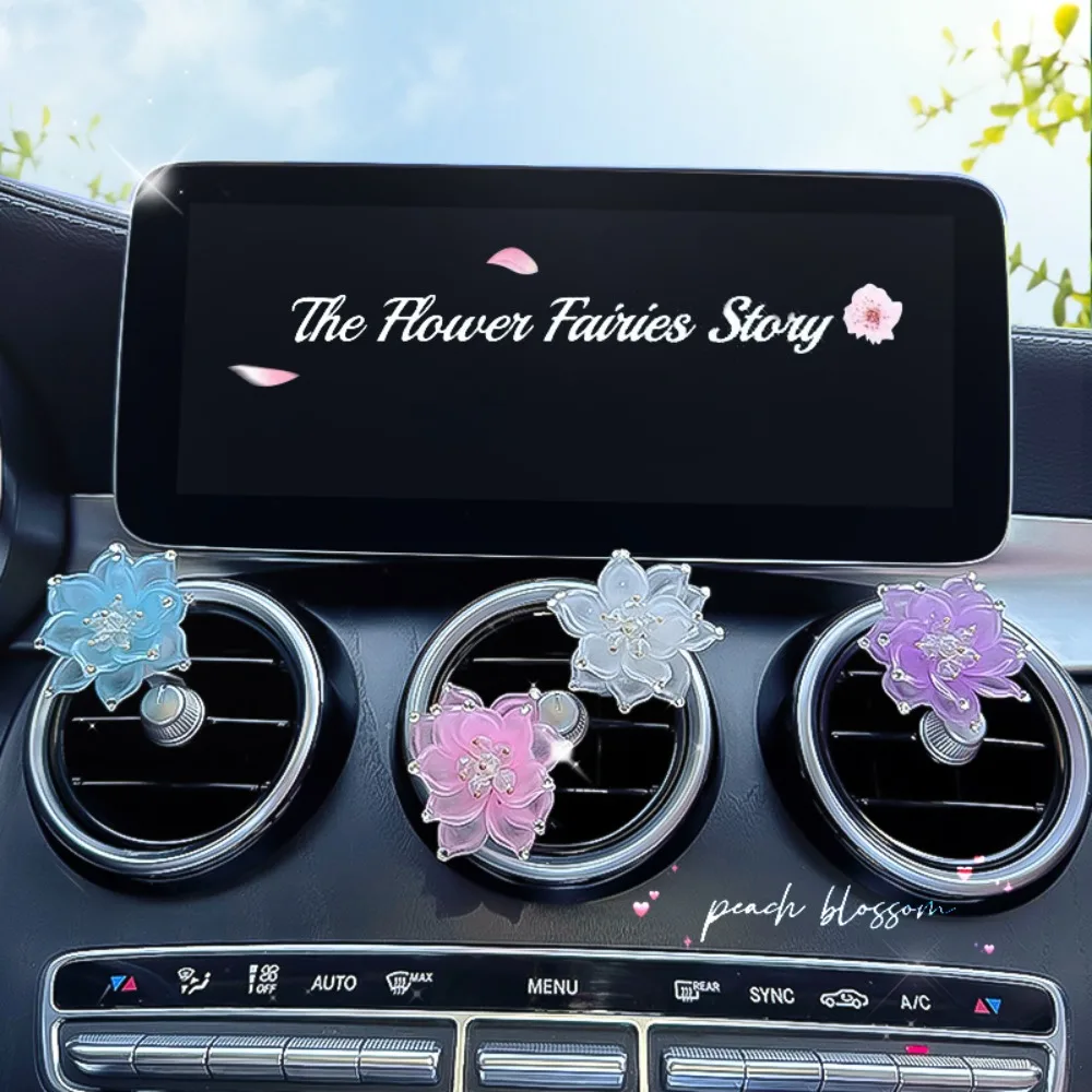 1pc Lotus Car Air Freshener Clip Car Perfume Clip Aromatherapy Air Conditioning Ventilation Ornaments Interior Decoration