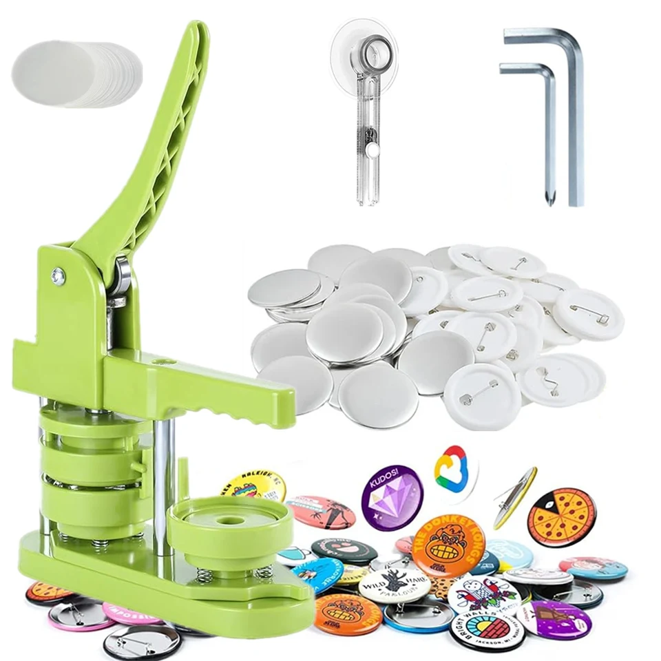 Macchina per la creazione di bottoni 25/32/58MM Rosa Button Maker Machine Distintivi Di Dimensioni Multiple Set Parti Di Pulsanti Cerchio Taglierina Stampo Badge Press Maker Machine per spille persona