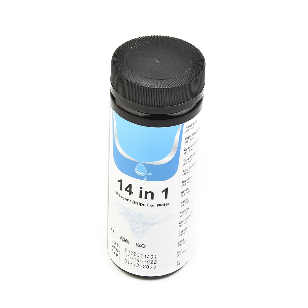50PCS 14-In-1 Swimming Pool PH Test Kit Value Alkalinity Hardness Test Strip Pool Cleaner Accessories Tool Drinking Water