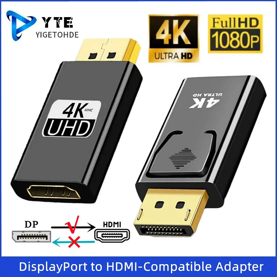 4K High-Resolution DisplayPort to HDMI Converter Adapter